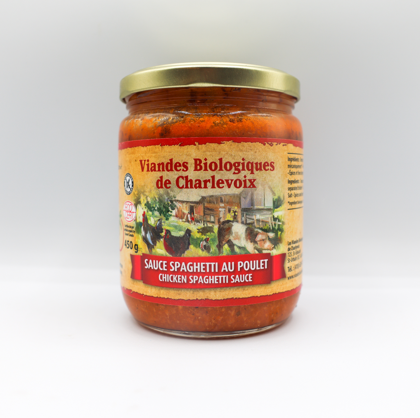 Sauce spaghetti au poulet biologique
