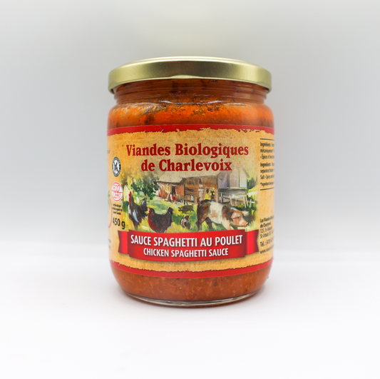 Sauce spaghetti au poulet biologique