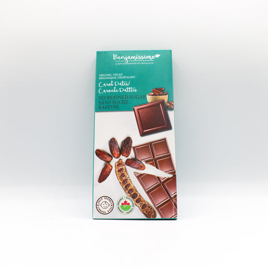 Chocolat végétalien caroube dattes