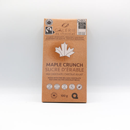 Chocolat au lait sucre d'érable 100g