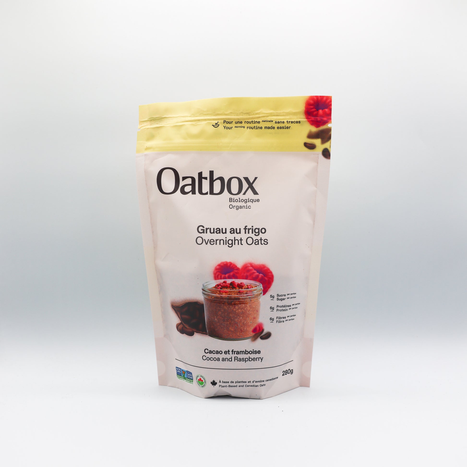 Gruau au frigo - Cacao et framboise