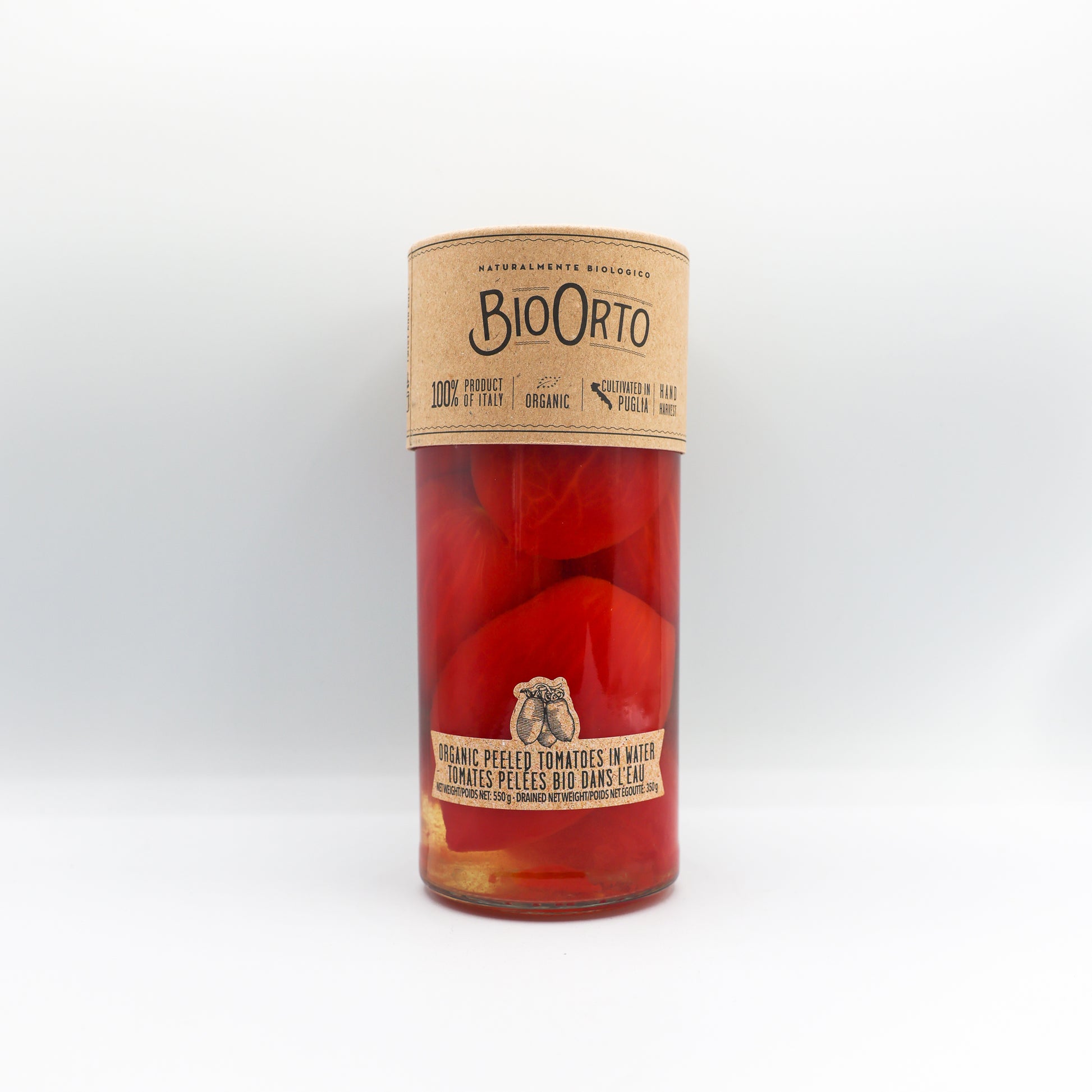 Tomates entières pelées biologiques