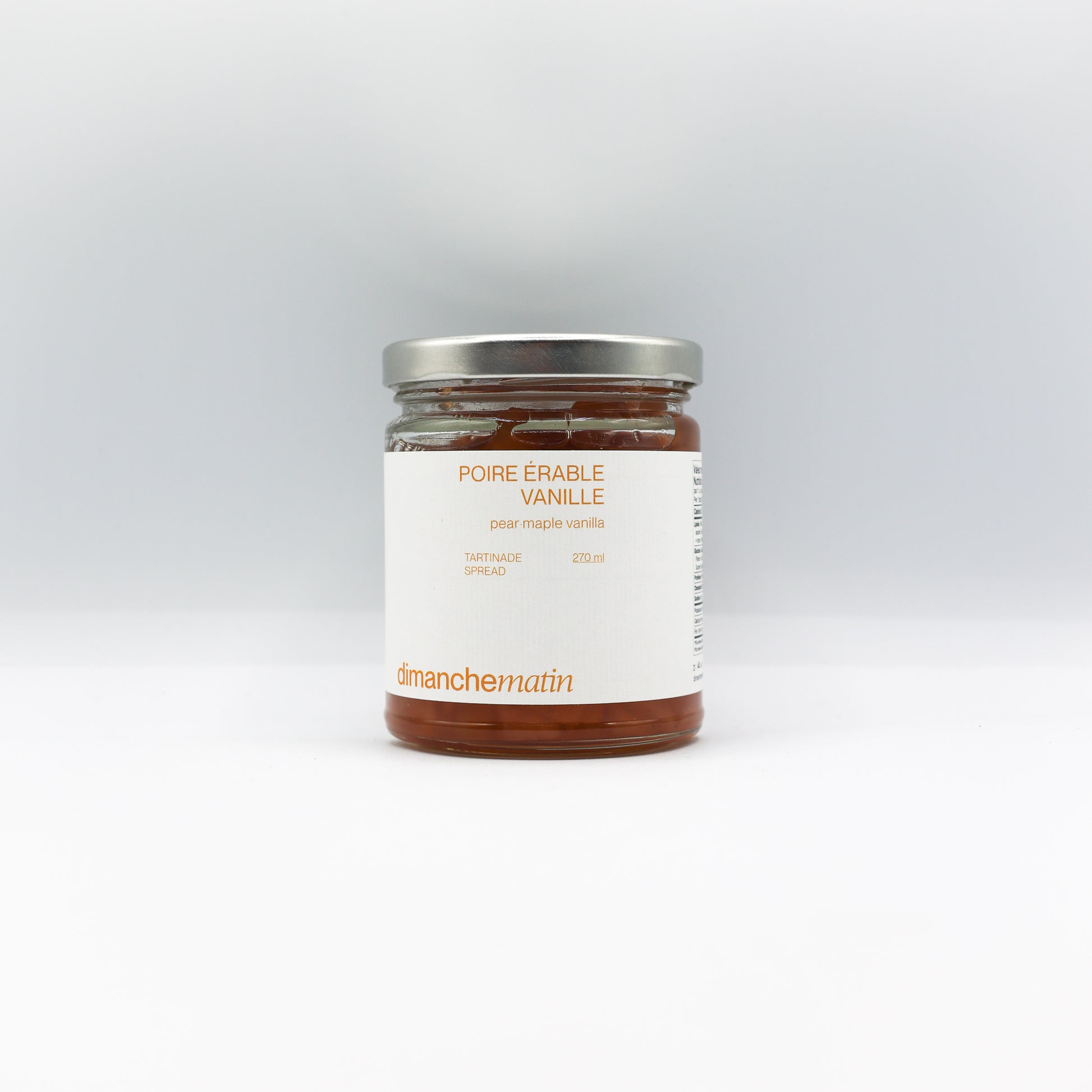 Tartinade poire érable vanille