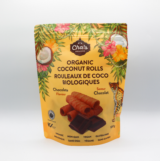 Rouleaux de coco biologiques chocolat