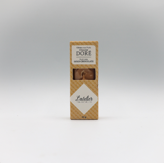 Gâteau aux fruits chocolat doré